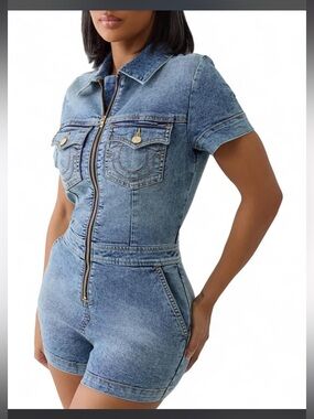 True Religion Denim Short Romper